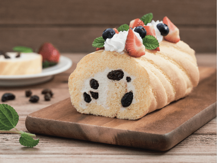 California Raisin Cream Cheese Roll Cake - California Raisins Asean.