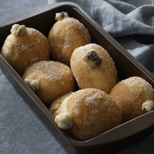 California Raisin Custard filled Doughnuts