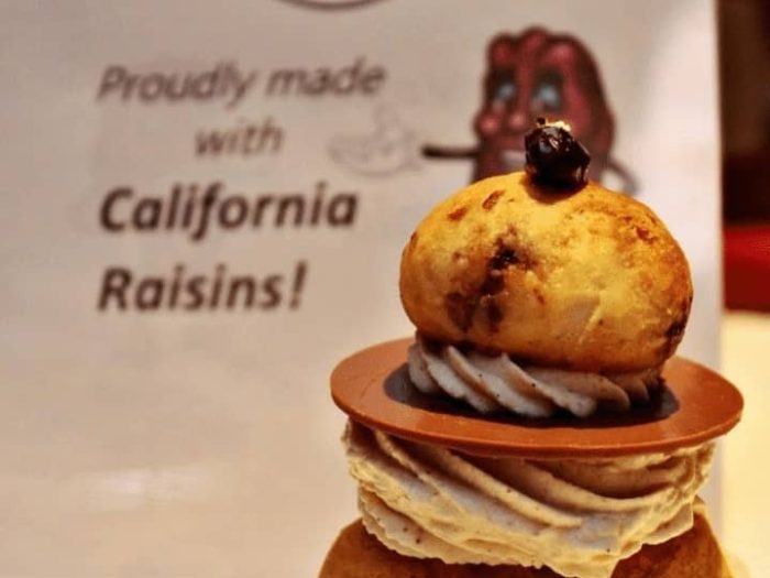 California Raisins Bomboloni with California Raisin Rum Chantilly and Crispy Topping - California Ra
