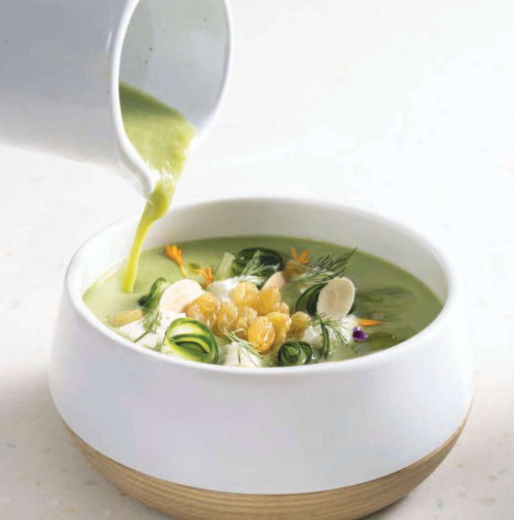 White Gazpacho with California Raisins & Dill Yoghurt
