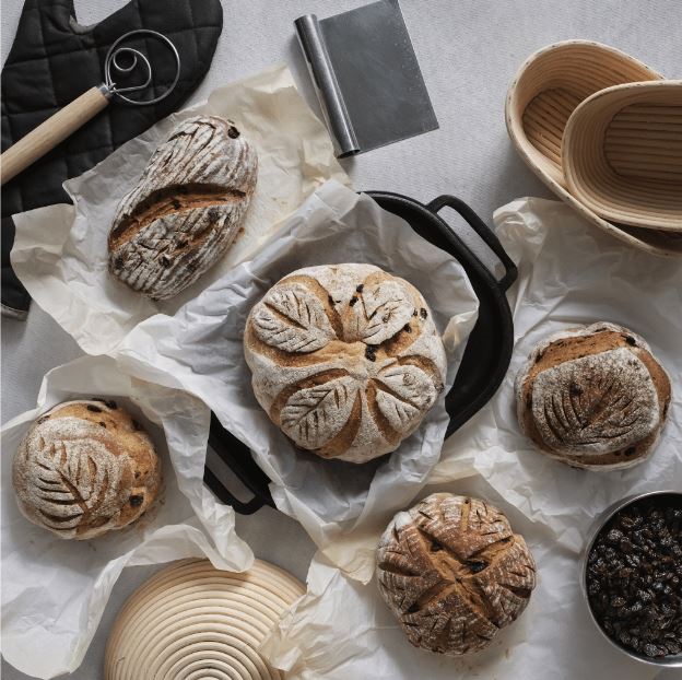 California Raisin Sourdough Country Beer Bread Baked In Cast Iron