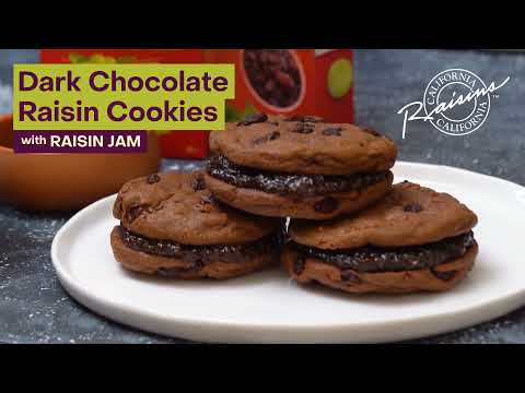 Dark Chocolate California Raisin Cookies with Raisin Jam
